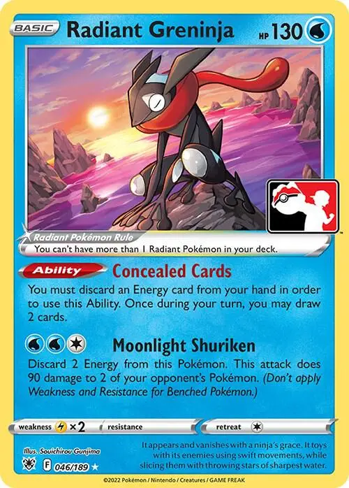 Radiant Greninja #046/189 S3 — Play! Pokémon Prize Pack Series