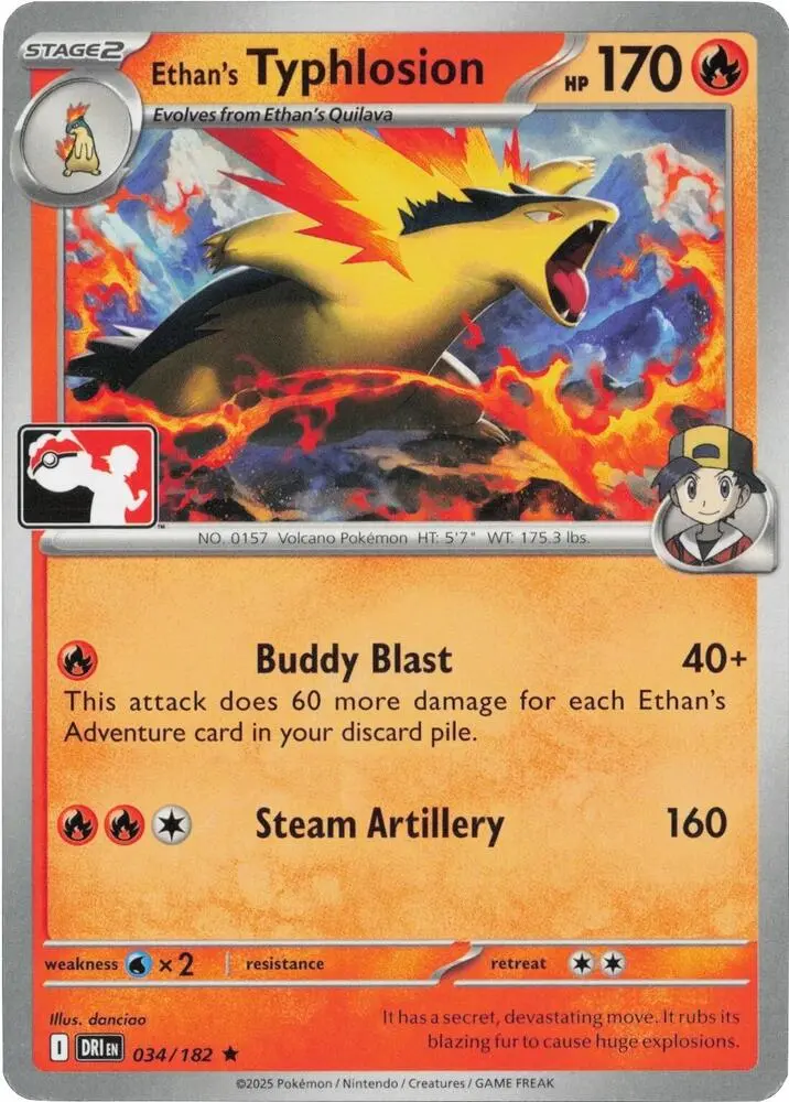 Ethan's Typhlosion #034/182 S9 Holo — Play! Pokémon Prize Pack Series