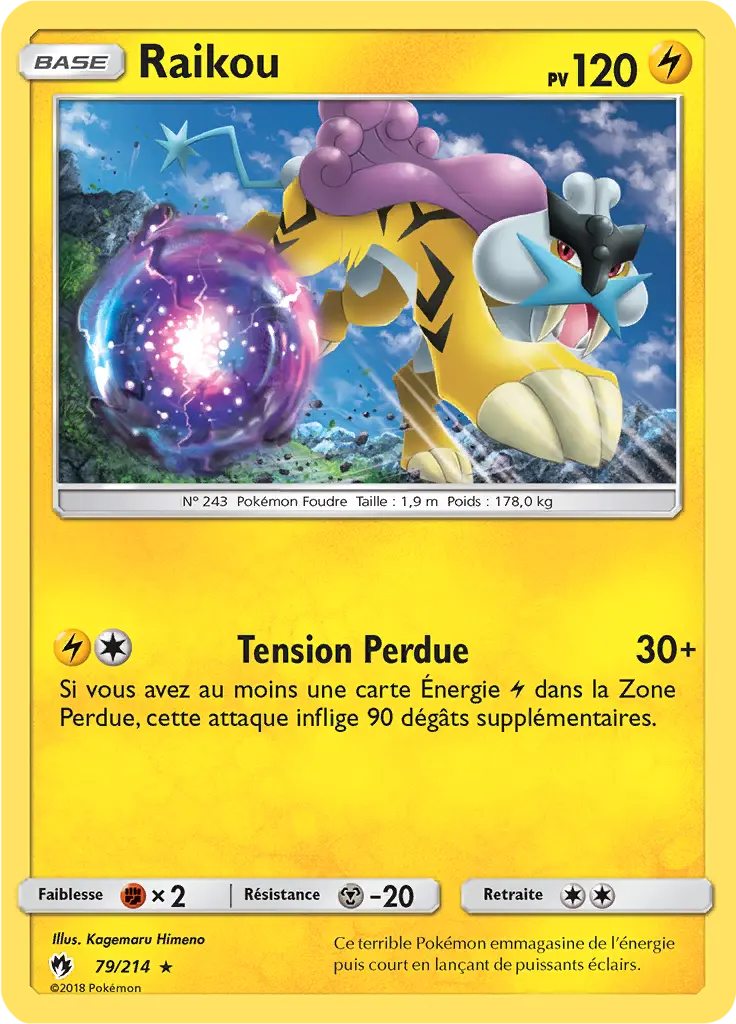 Carte Pokémon Raikou #079 Cosmos — Tonnerre Perdu