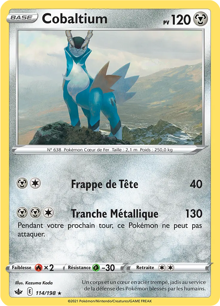 Carte Pokémon Cobaltium #114 Non Holo — Règne de Glace