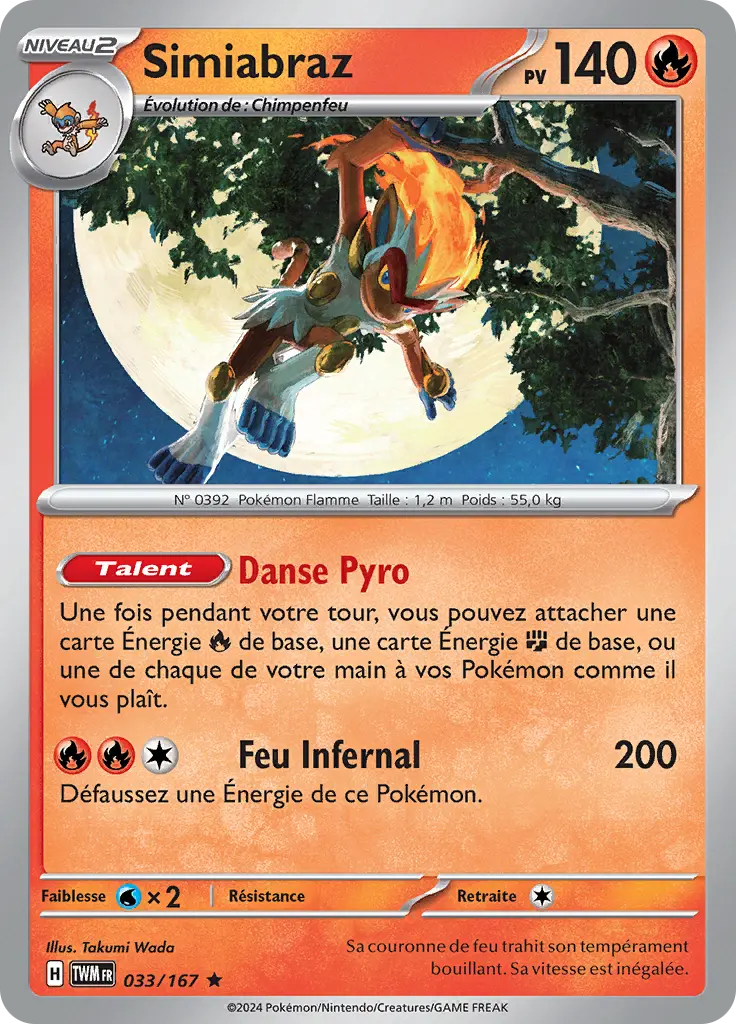 Carte Pokémon Simiabraz #033 Non Holo — Mascarade Crépusculaire