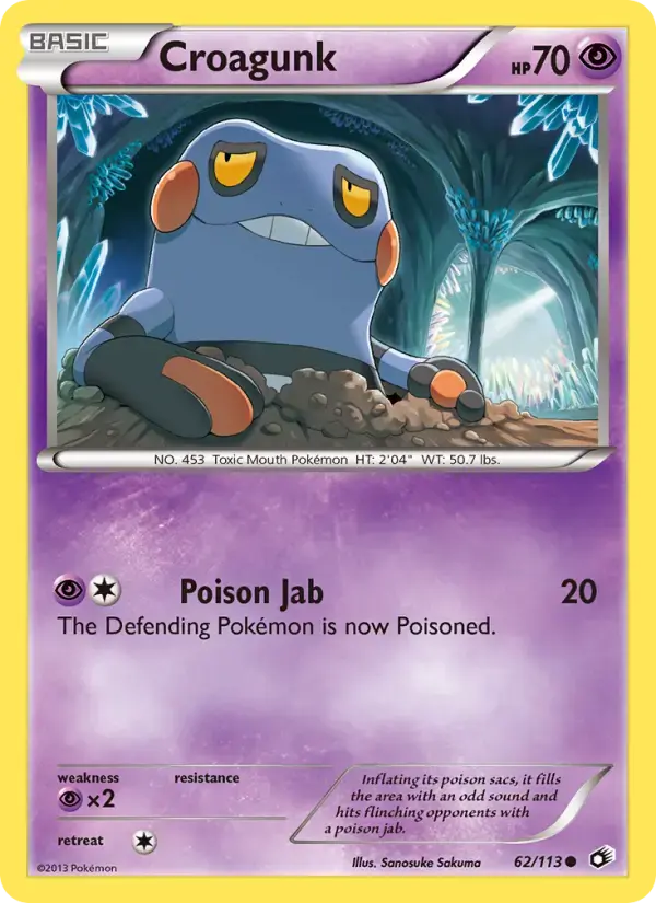 Carte Pokémon Croagunk #62 — Trésors Légendaires