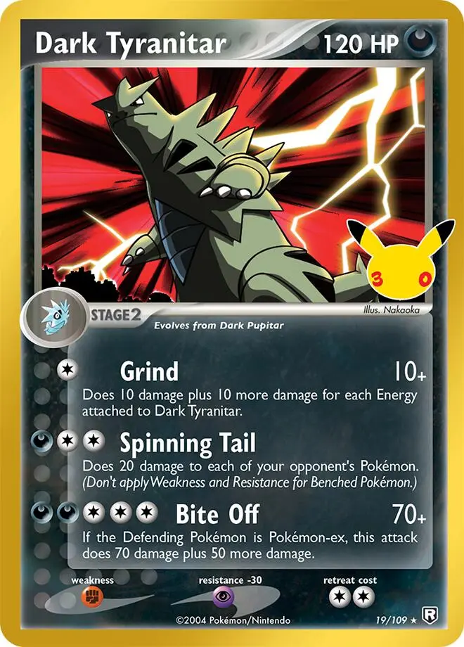 Dark Tyranitar #19/109 — 30th Celebration