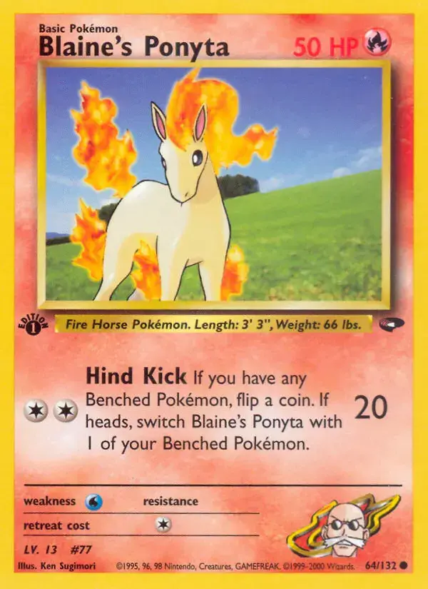 Carte Pokémon Blaine's Ponyta #64 — Gym Challenge