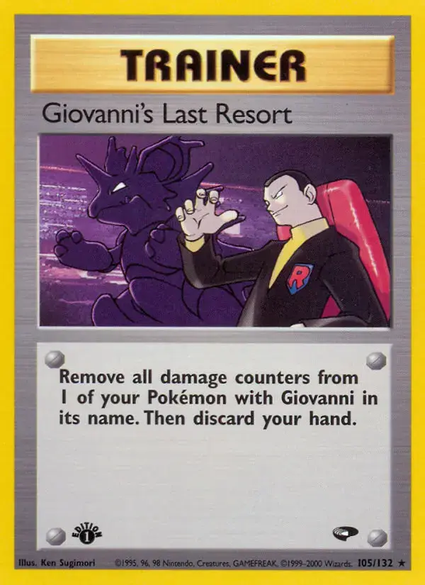 Carte Pokémon Giovanni's Last Resort #105 — Gym Challenge