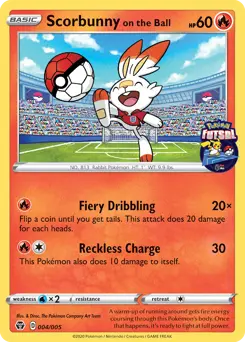 Carte Pokémon Scorbunny on the Ball #4 — Pokémon Futsal 2020