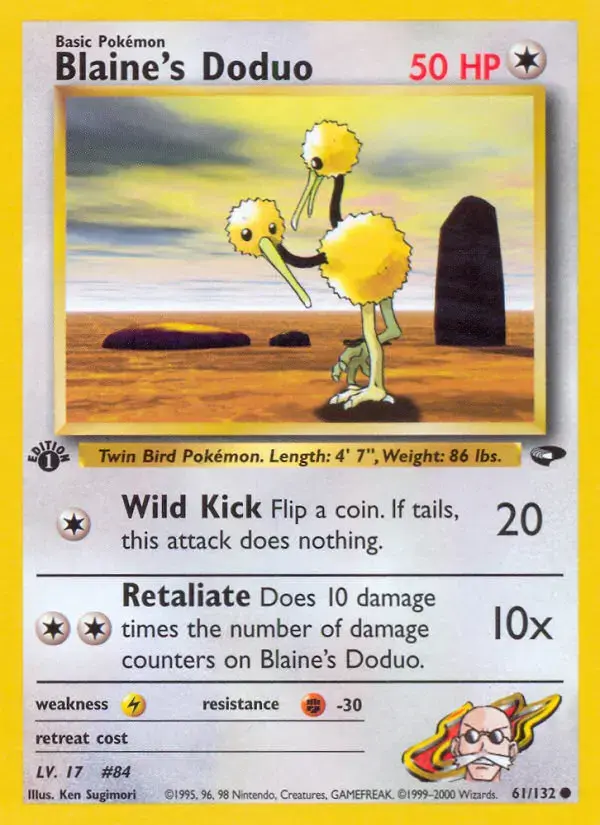 Carte Pokémon Blaine's Doduo #61 — Gym Challenge