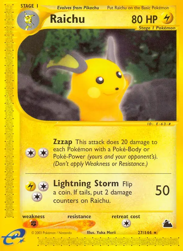 Carte Pokémon Raichu #27 — Skyridge