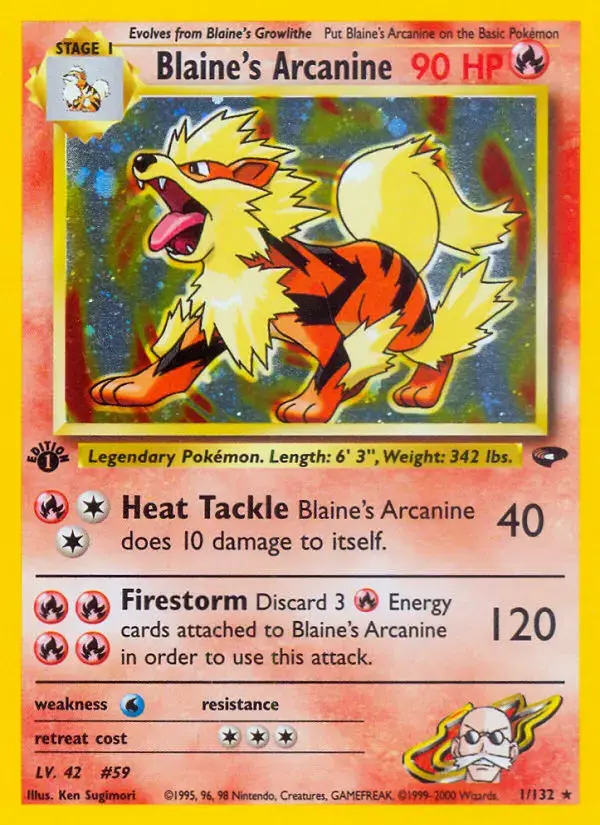 Carte Pokémon Blaine's Arcanin #1 — Gym Challenge