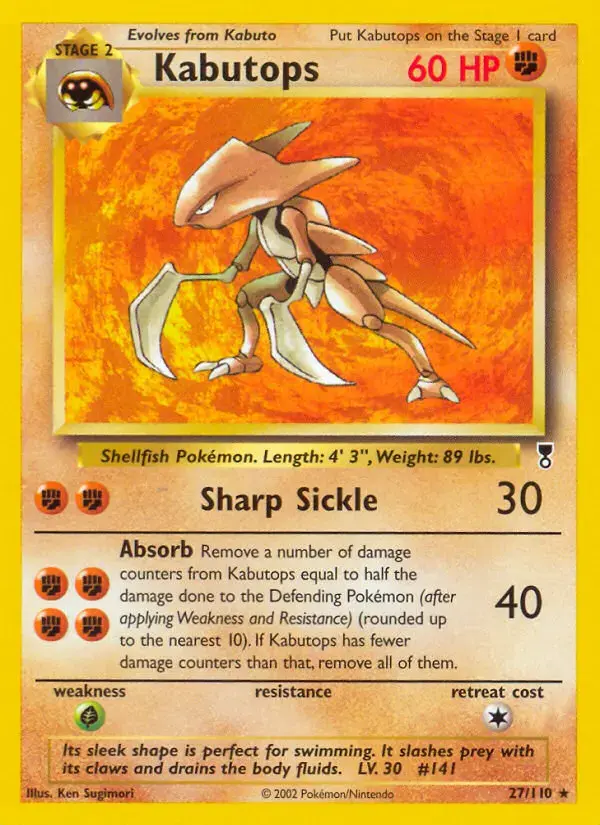 Carte Pokémon Kabutops #27 — Legendary Collection