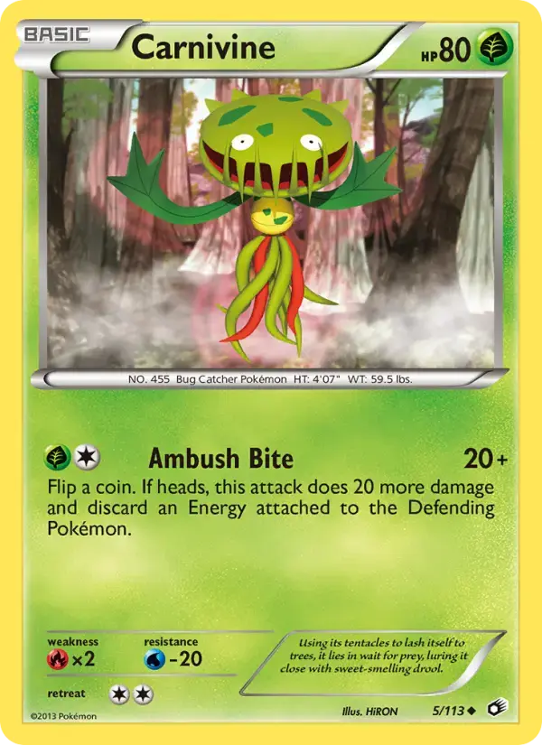 Carte Pokémon Carnivine #5 — Trésors Légendaires