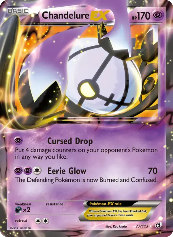 Carte Pokémon Chandelure-EX #77 — Trésors Légendaires