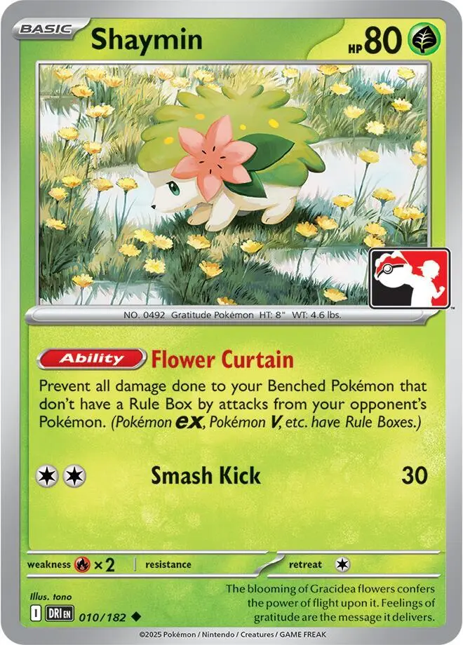 Shaymin #010/182 S8 — Play! Pokémon Prize Pack Series