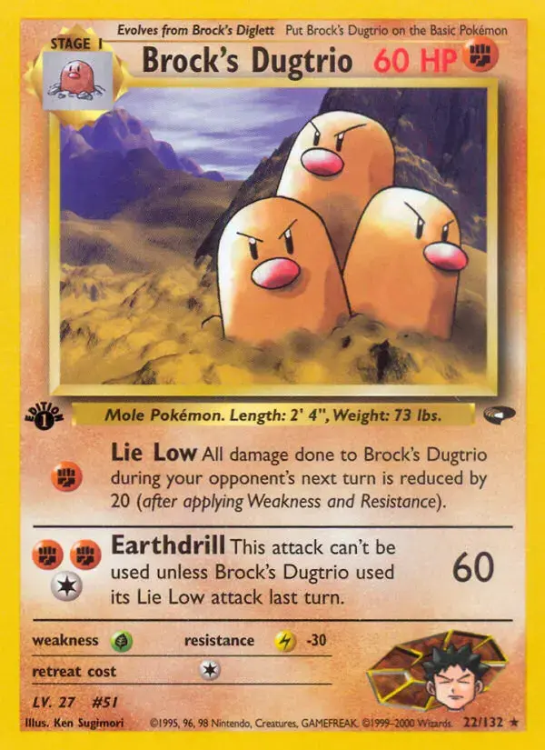Carte Pokémon Brock's Triopikeur #22 — Gym Challenge