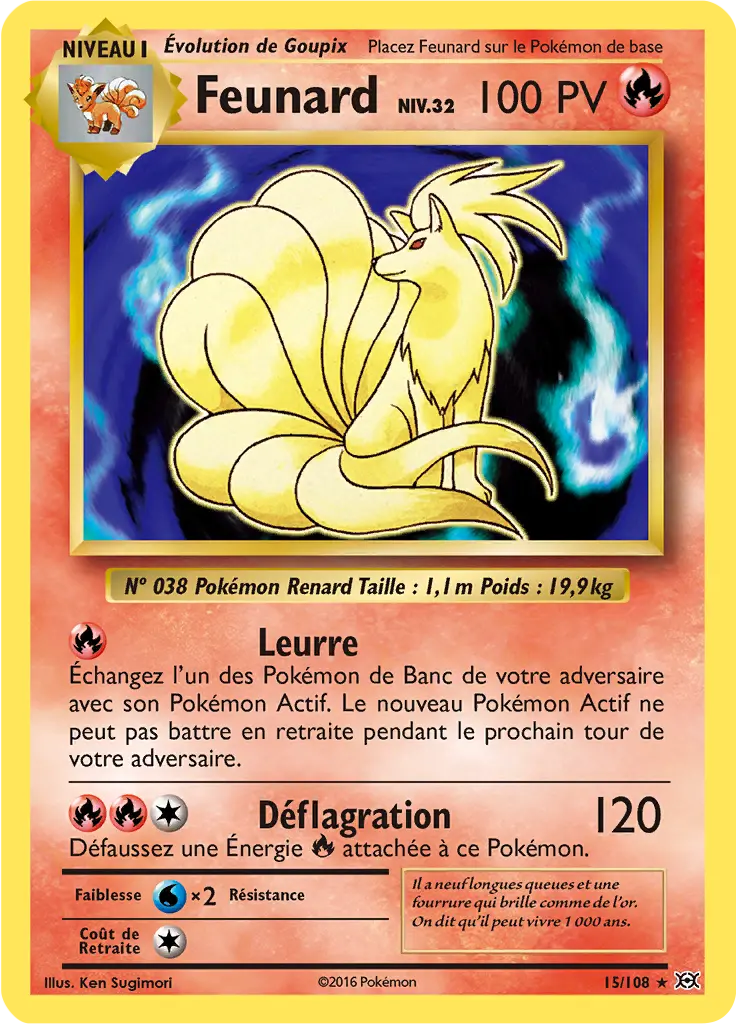 Carte Pokémon Feunard #015 Non Holo — Évolutions XY