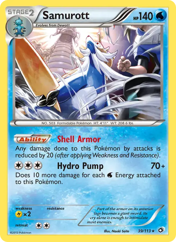 Carte Pokémon Samurott #39 — Trésors Légendaires
