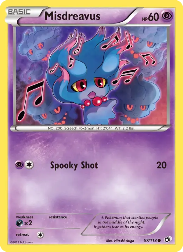 Carte Pokémon Misdreavus #57 — Trésors Légendaires