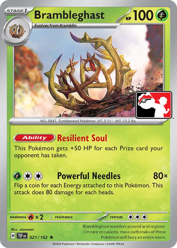Brambleghast #021/162 S5 — Play! Pokémon Prize Pack Series