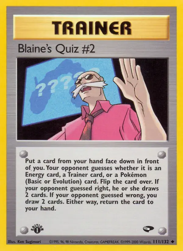 Carte Pokémon Blaine's Quiz #2 #111 — Gym Challenge