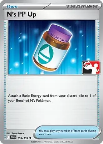 N's PP Up #153/159 S8 Holo — Play! Pokémon Prize Pack Series
