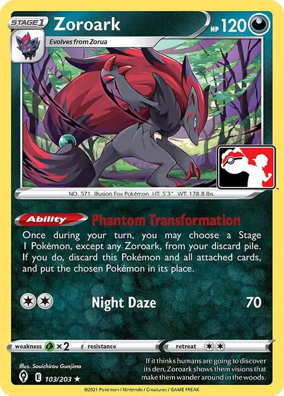 Carte Pokémon Zoroark #103/203 S1 — Play! Pokémon Prize Pack Series