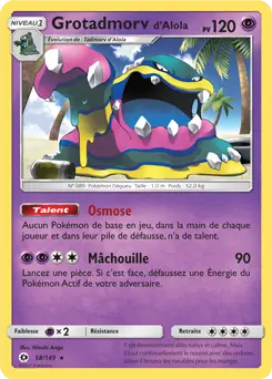 Carte Pokémon Grotadmorv d’Alola #058 Cosmos — Soleil et Lune