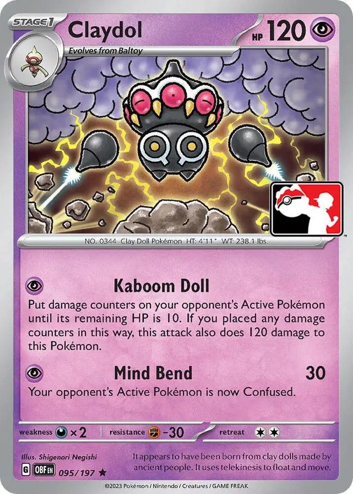 Claydol #095/197 S4 — Play! Pokémon Prize Pack Series