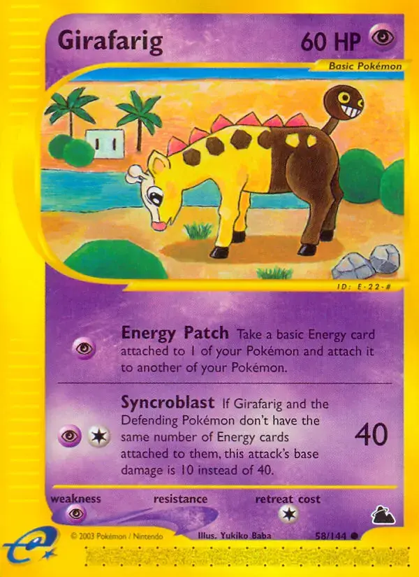 Carte Pokémon Girafarig #58 — Skyridge