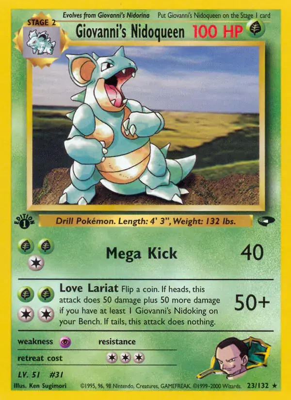 Carte Pokémon Giovanni's Nidoqueen #23 — Gym Challenge