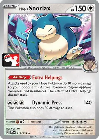 Carte Pokémon Ronflex de Nabil #117/159 S8 Holo — Play! Pokémon Prize Pack Series
