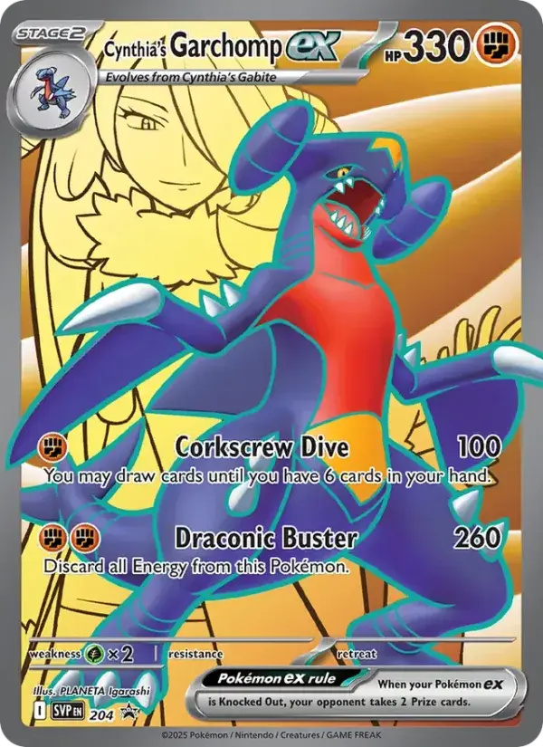 Carte Pokémon Carchacrok-ex de Cynthia #204 — Promos Écarlate et Violet
