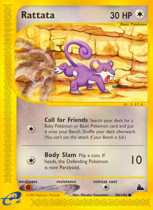 Carte Pokémon Rattata #90 — Skyridge