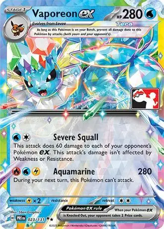 Vaporeon ex #023/131 S7 — Play! Pokémon Prize Pack Series
