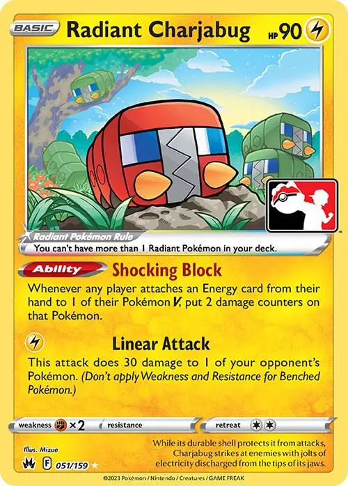Radiant Charjabug #051/159 S3 — Play! Pokémon Prize Pack Series