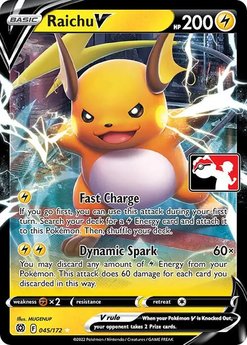 Raichu V #045/172 S3 — Play! Pokémon Prize Pack Series