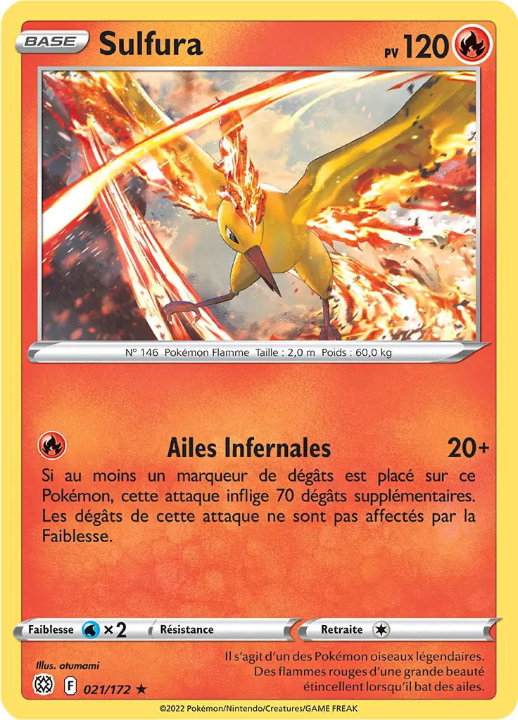 Carte Pokémon Sulfura #021 Non Holo — Stars Étincelantes