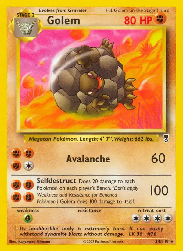 Carte Pokémon Grolem #24 — Legendary Collection