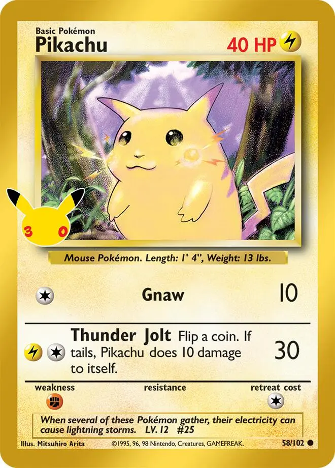 Pikachu #58/102 — 30th Celebration
