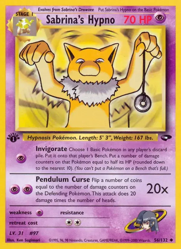 Carte Pokémon Sabrina's Hypnomade #56 — Gym Challenge