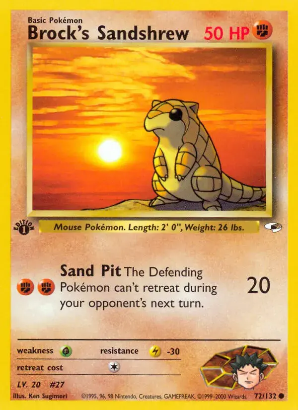 Carte Pokémon Brock's Sabelette #72 — Gym Heroes