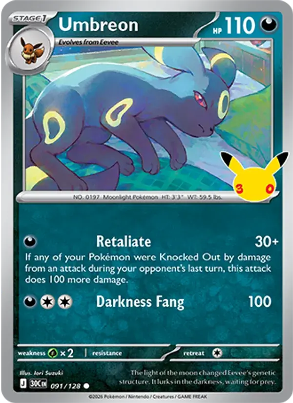 Umbreon #091 — 30th Celebration