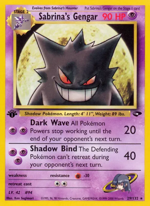 Carte Pokémon Sabrina's Ectoplasma #29 — Gym Challenge