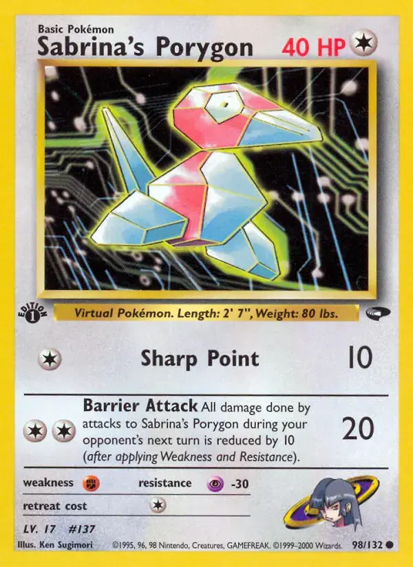 Carte Pokémon Sabrina's Porygon #98 — Gym Challenge