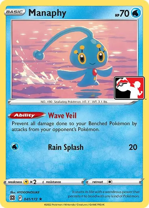 Manaphy #041/172 S3 Holo — Play! Pokémon Prize Pack Series