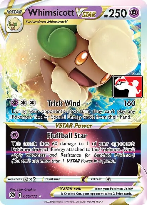 Whimsicott VSTAR #065/172 S2 — Play! Pokémon Prize Pack Series