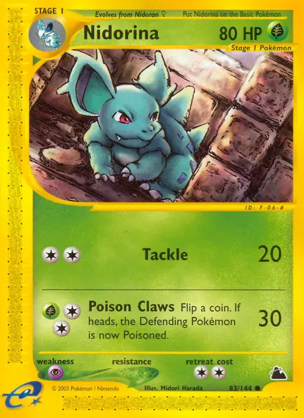 Carte Pokémon Nidorina #83 — Skyridge
