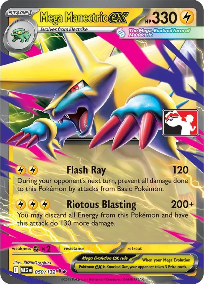 Mega Manectric ex #050/132 S8 — Play! Pokémon Prize Pack Series