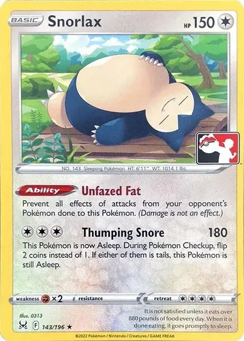 Snorlax #143/196 S3 — Play! Pokémon Prize Pack Series
