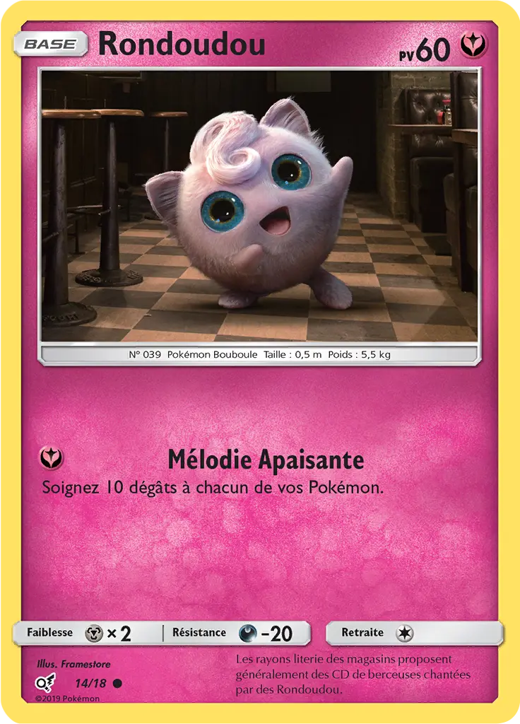 Carte Pokémon Rondoudou #14 — Détective Pikachu