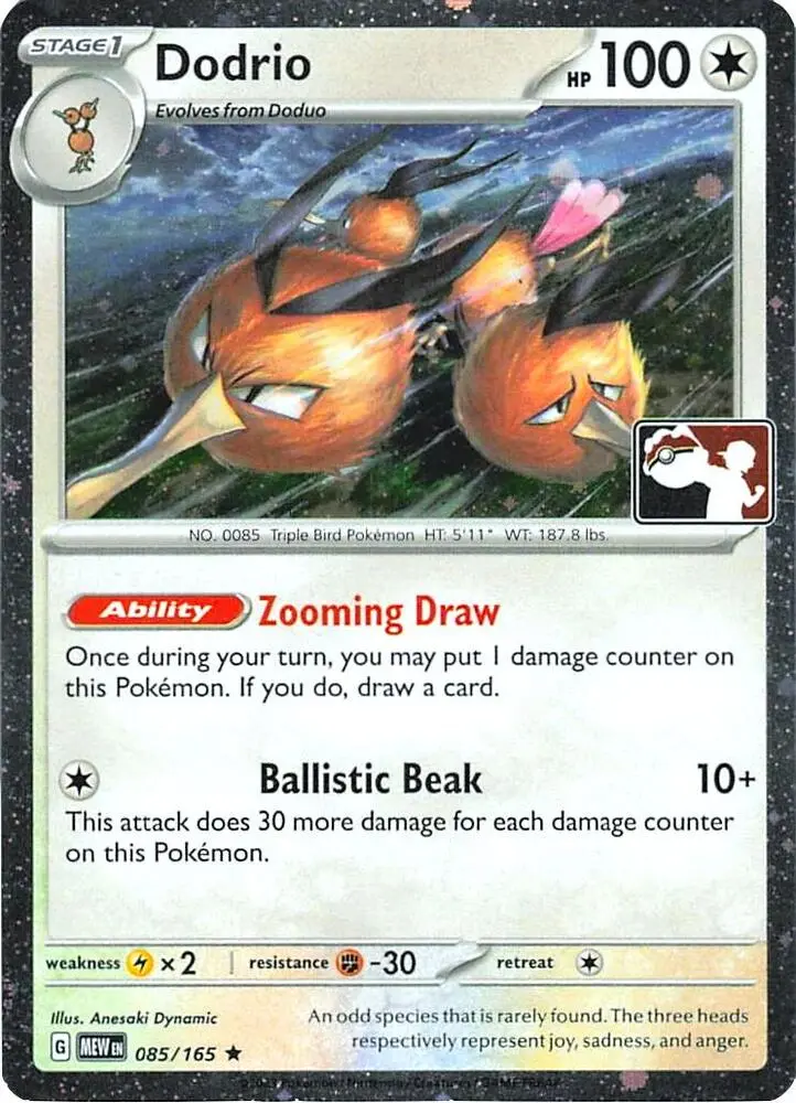 Dodrio #085/165 S5 — Play! Pokémon Prize Pack Series